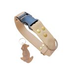Köpek boyun tasması toprak rengi kolon genişlik:2,5cm boyun ölçüsü:24-46cm S.M.L bedenlere uyumlu dog collar T3-18