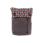 Köpek Desenli Vintage Kanvas Laptop Sırt Çantası, Gri, 30x18x42 cm, 15 inç Notebook için, Fermuarlı