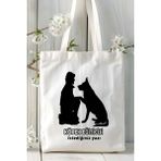 Köpek Eğiticisi Baskılı Bez Omuz Çantası Kişiye Özel Model 4