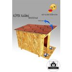 Köpek Kulübesi Basicred - Çatı Kaplamalı - Kedi Evi Mama Kabı Hediyeli