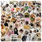 Köpek memleri çıkartması, köpek çıkartması, 50 adet, kaykay, grafiti, çıkartma, motosiklet, bisiklet, snowboard, bagaj, dizüstü bilgisayar, araba çantası, çocuklar ve gençler için, su geçirmez vinil