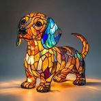Köpek Serisi Sanat Gece Lambası | Corgis & Pug Lambası | Sevimli Hayvanlar 3D İllüzyon Vitray LED Lambaları | El Yapımı Reçine Başucu Üstü Işıklar Yatak Odası ve Oturma Odası için Ev Dekoru