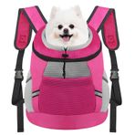 Köpek Sırt Çantası Taşıyıcı, Kedi Küçük Köpekler için Ön Göğüs Taşıyıcı, Seyahat için Evcil Hayvan Taşıma Çantası Yürüyüş Bisiklet Açık Gül S