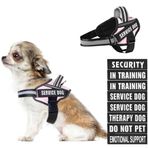 Köpek Yeleği Koşum Takımı ve Yama Seti, Animire Eğitim Hizmeti Köpek Koşum Takımı, 8 Köpek Yamalı, Küçük, Orta, Büyük ve Ekstra Büyük Köpekler için Saplı Yansıtıcı Köpek Yeleği