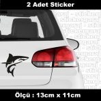 Köpekbalığı Saldırgan Jaws Sticker Etiket - 2 Adet Araba Kask Motosiklet Laptop Tablet Pc Atv Uyumlu Sticker 2 Adet