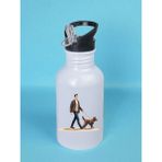 Köpekli Adam Baskılı Matara Suluk 600 ml - Sporcu Suluğu, Büyük Suluk, Spor Matara, Sporcu Sulukları