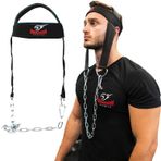 Kopftrainer Nackentrainer boyun Training Head Harness Çelik zincir ile Neoprene kaldırma egzersiz von Armageddon Sports