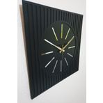 Kopya - Ahşap Aynalı Dekoratif Modern ve Şık Özel Tasarım Duvar Saati 50x50 cm Siyah ve Gümüş