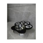 Kor Patili Kedi Mama Kabı Kedi Su Kabı Küçük Irk Köpek Mama Ve Su Kabı Siyah 24X25cm Siyah
