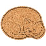 KORALL UYUYAN KEDİ MANTAR DUVAR PANOSU ARKASI YAPIŞKANLI 42 CM X 56 CM