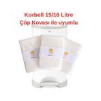 Korbell 15L ve 16L Uyumlu Yerli Çöp Poşeti 1500 Bez Kapasiteli 3 Adet