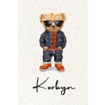Korbyn: Cahier personnalisé avec prénom Korbyn | Cadeau d'anniversaire pour enfant, garçon, homme, copain ... | Nounours | 110 pages lignée, Petit Format 6x9 pouces (15,24 x 22,86 cm)