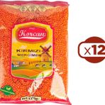 Korcan Kırmızı Mercimek 1 kg x 12 Adet