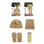 Kordak 5'Li Set: Asker Yeşili Termal Içlik Takımı - Polar Bere Boyunluk Eldiven Çorap Seti 2XL