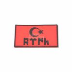 KORDAK Göktürkçe Yazılı Türk Bayrağı Peç Arma (Kırmızı)