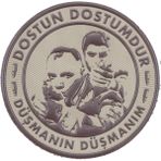 Kordak Kurtlar Vadisi Patch – “dostun Dostumdur” Gri Füme Arma - 7 CM - Bej