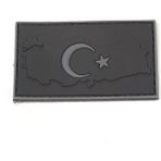 Kordak Türk Bayrağı Haritalı Tactical Peç - 8X4,5 - Siyah