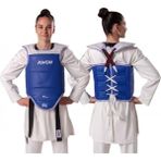 Kore Tarzı Antrenman Wt Onaylı Taekwondo Yarışma Yeleği.çift Taraflı Kadın-Erkek Yarışma Yeleği - Mavi - Kırmızı - Beyaz