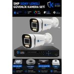 Korel Bilişim 2 Kameralı 6 Ledli 5 Mp Sony Lensli Gece Renkli Güvenlik Kamerası Seti 250 GB HDD