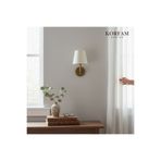 KorFam Beyaz Pvc Kumaş Başlık Kablosuz Pilli Aplik