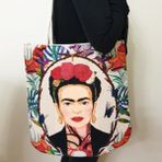 Körfez Kırlent Frida Goblen Dokuma Kumaş Heybe Çanta - Renkli