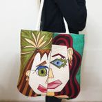 Körfez Kırlent Picasso Goblen Dokuma Kumaş Heybe Çanta - Renkli