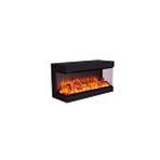 Korflame Korvista - 100 Cm 3 Taraflı Elektrikli Şömine Siyah