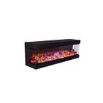 Korflame Korvista - 160 Cm 3 Taraflı Elektrikli Şömine Siyah