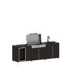 Korflame Pure 3003 3 Modül Bahçe Mutfak Seti - Siyah