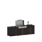 Korflame Pure 3005 3 Modül Bahçe Mutfak Seti - Siyah