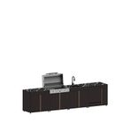 Korflame Pure 4003 4 Modül Bahçe Mutfak Seti - Siyah