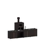 Korflame Pure 4103 4 Modül Bahçe Mutfak Seti - Siyah