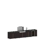 Korflame Pure 5004 5 Modül Bahçe Mutfak Seti - Siyah