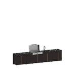 Korflame Pure 5006 5 Modül Bahçe Mutfak Seti - Siyah