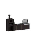 Korflame Pure 9002 4 Modül Bahçe Mutfak Seti - Siyah