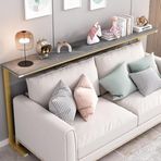 Koridor için cam konsol masaları, dar, kanepenin arkasında, masa rafı, giriş alanı, mermer, giriş alanı için büyük depo masası, 12 mm kalınlığında taş plaka, kolay monte edilir