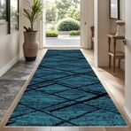 Koridor için Ekstra Uzun Kaymaz Yolluk Halı - 100 x 150 cm Yıkanabilir Giriş Paspası - Düşük Tüylü, Mutfak, Kapı, Çamaşır Odası için Dökülmeyen Halı - Yüksek Trafik Alanı Halısı