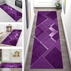 Koridorlar için Halı Yollukları Kaymaz Yıkanabilir Yolluk Halılar Uzun Polyester Paspas 80X300 CM Mutfak yolluğu Koridor Mor Geometrik Koridor Yatak Odası Oturma Odası Koridor Giriş Yolu Paspasları