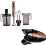 Korkmaz 220 - 240 V Vertex Mega Blender Set Rosagold A445-05 & Mia Rosagold Waffle Makinesi A319-03 Özel Se - Pembe