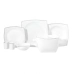 Korkmaz Bone Collection 60 Parça Kare Platin Yemek Takımı