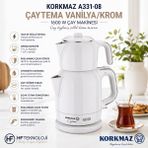 Korkmaz Çaytema Vanilya/krom 1600 W Çay Makinesi