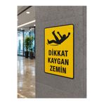 KORKMAZ GROUP Levha Dikkat Kaygan Zemin Uyarı Levhası 35x25 cm PVC