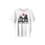 Korku Film Friends Halloween Cadılar Bayramı Baskılı Tişört Unisex T-shirt Beyaz