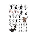 Korkunç Ağaçlar Sticker Set 28 Parça Telefon, Tablet, Defter, Laptop Sticker