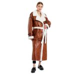 Körli Tüy Kuzu Kürkü Kadın Manto 2XL