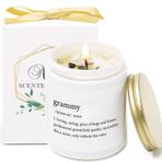 KORMMCO Grammy Tanımlı Mum, Büyükanne için Noel Hediyeleri, Grammy Hediyeleri, Büyükanne Doğum Günü Hediyeleri, Büyükanne, Mimi, Nana, Grammy, Büyükanne, Vanilya ve Lavanta Kokulu Mumlar için Kristal Hediye