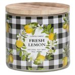 KORMMCO Limon Mum, Taze Limon Kokulu Mum, Büyük 3 Fitil Mum, 14 oz
