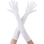 Kornea Store Beyaz Renk Dirseğe Kadar Uzun Kumaş Eldiven 40 cm