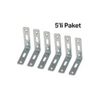Korniş L Demiri 5 Li Paket Metal Perde Korniş Bağlantı Aparatı, Dayanıklı Montaj Ayağı Krom
