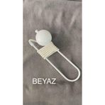 Kornişe Takılan Metal Kolbağı Perde Aksesuarı 1 Adet (Duvar Delmeden Kolay Montaj) Beyaz